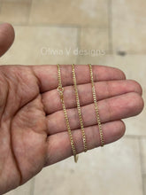 14K Solid Yellow Gold Cuban 2.00mm Link Chain Necklace 24" Inch ,Layering Chain , Everyday Minimal Chain, 14K Gold